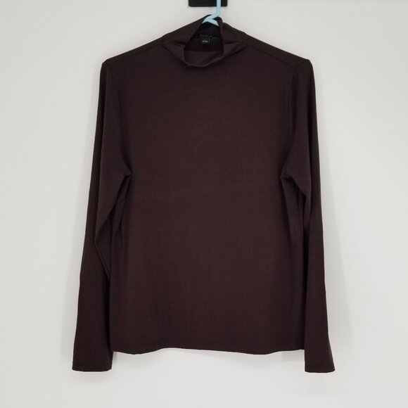 Ann Taylor Tops - Ann Taylor Chocolate Brown Mock Turtleneck -L- Versatile Closet Staple, Stretchy